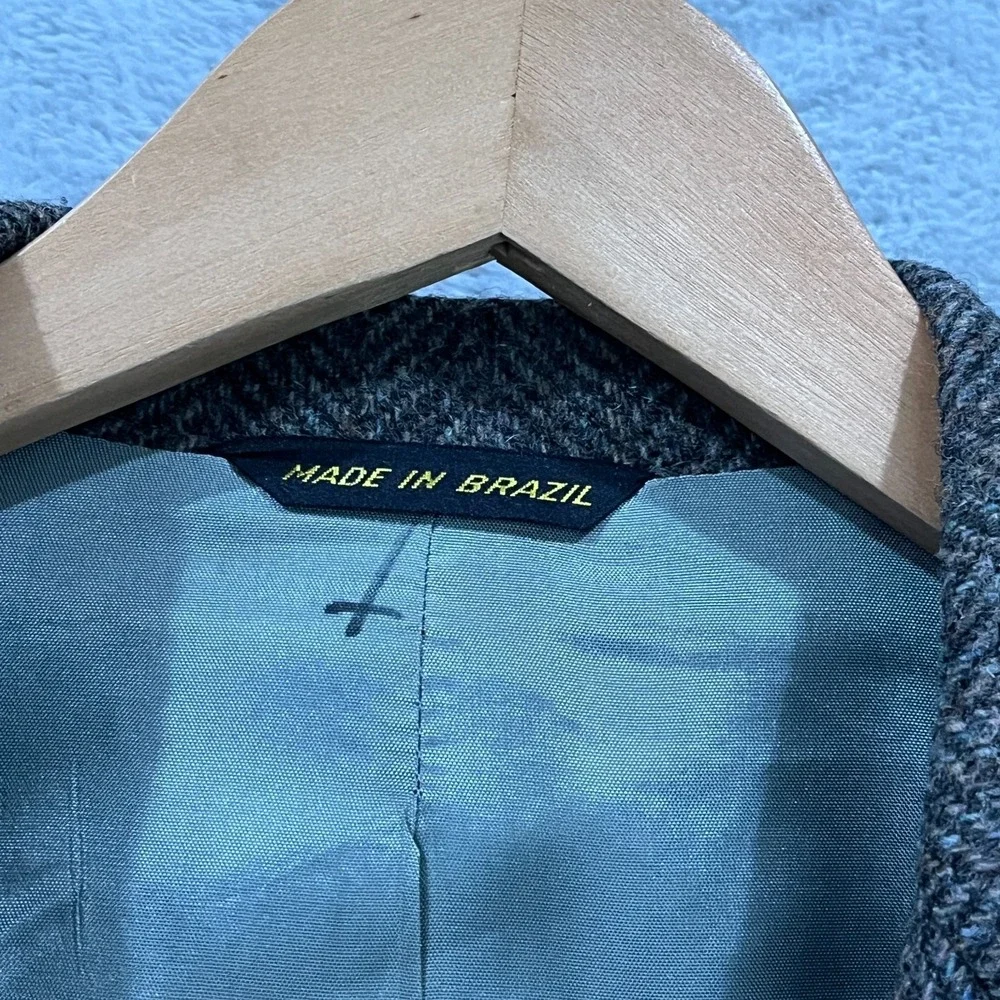 Haggar Blazer Men 42R Tweed Wool Sport Coat Herringbone Jacket VTG 90s Brazil‎